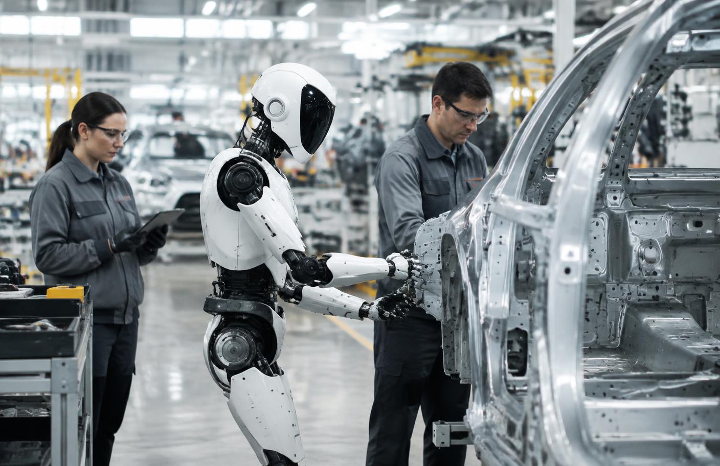 Illustrative robotics research and deployment scene