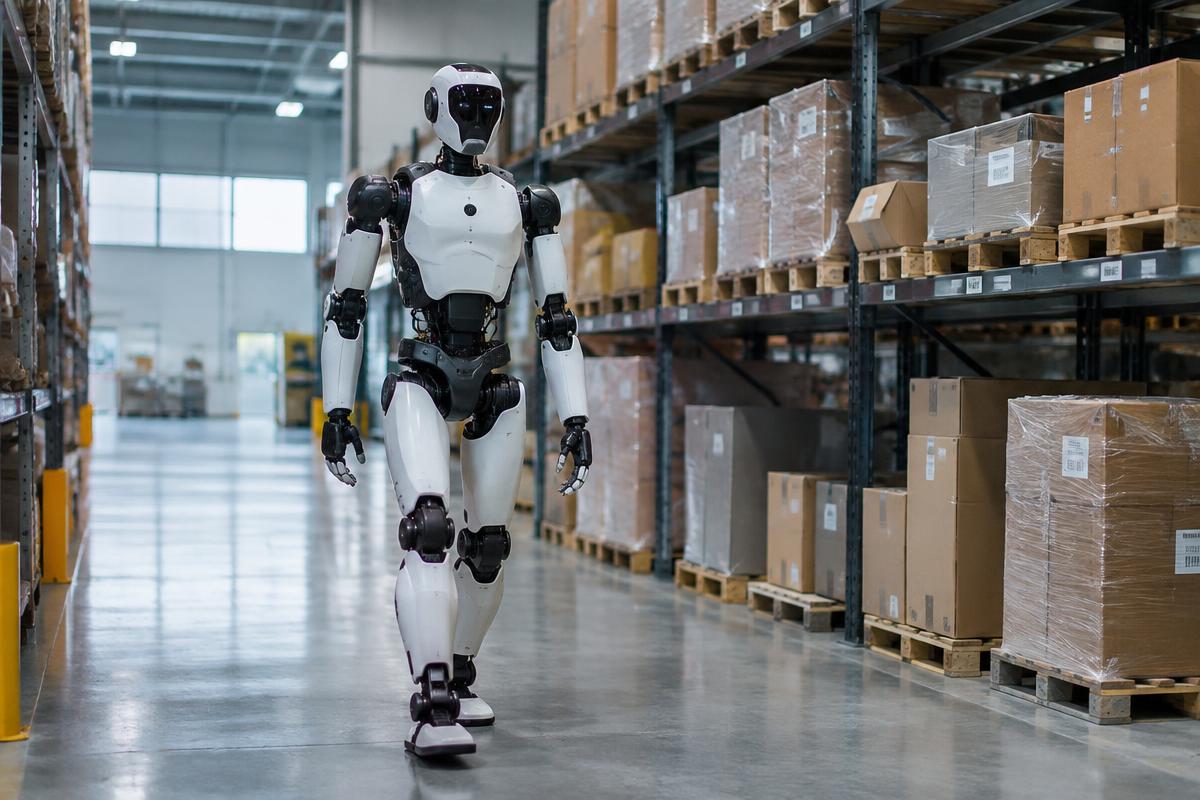 Illustrative robotics research and deployment scene